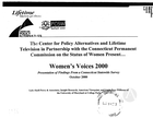 Women's Voices 2000: Presentation of Findings from a Connecticut Statewide Survey, October 2000