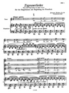 Zigeunerlieder für vier Singstimme, Op. 103