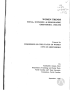 Women Trends: Social, Economic, and Demographic, 1980-1990