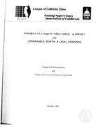 Women's Pay Equity Task Force, A Report and Comparable Worth, A Legal Overview