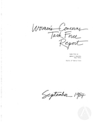 Women's Concerns Task Force Report, September 1984