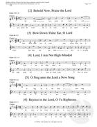 [2] Behold Now, Praise the Lord, [3] Bow down thine ear, [4] Lord, I am not high-minded, [5] O sing unto the Lord, [6] Rejoice in the Lord, O ye righteous