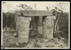 Black and White Photograph of One of the Altars in the Temple of the Tables, Chichen Itza, Yucatan