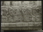 Black and White Photograph of Frieze on the Pyramid Base of the Temple of Warriors, Chichen Itza, Yucatan