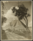 Black and White  Photograph of El Castillo, Chichen Itza, Yucatan