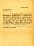 Muriel Wright to Senator W. B. Pine; February 3, 1930