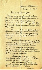 Oneita Wilson to Muriel Wright; August 15, 1935