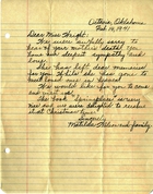 Matilda Wilson to Muriel Wright; February 14, 1941