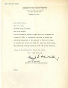 Floyd E. Maytubby to Muriel Wright: October 9, 1947