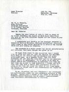 J. B. Wright to W. O. Roberts: July 10, 1951