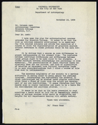 Copy of Letter from Franz Boas to Solomon Asch, November 13, 1939