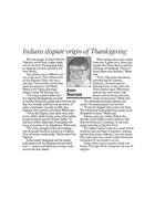 Indians dispute origin of Thanksgiving, in _The Columbus Dispatch_, November 23, 1994, pp. 10D.