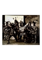 Setting Sun Dancers in Washington, D.C., 1922. Pictured from left to right: Joseph Bill, Thomas Tom, Frank Hillaire, Joseph Hillaire, Matt Paul, and Chief August Martin