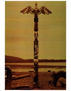 Halibut Fisherman Pole, likely carved by Lewis Hillaire with assistance from his father Joe Hillaire, c. 1955